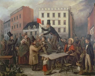 Auktion in der Chatam Street, New York, 1843